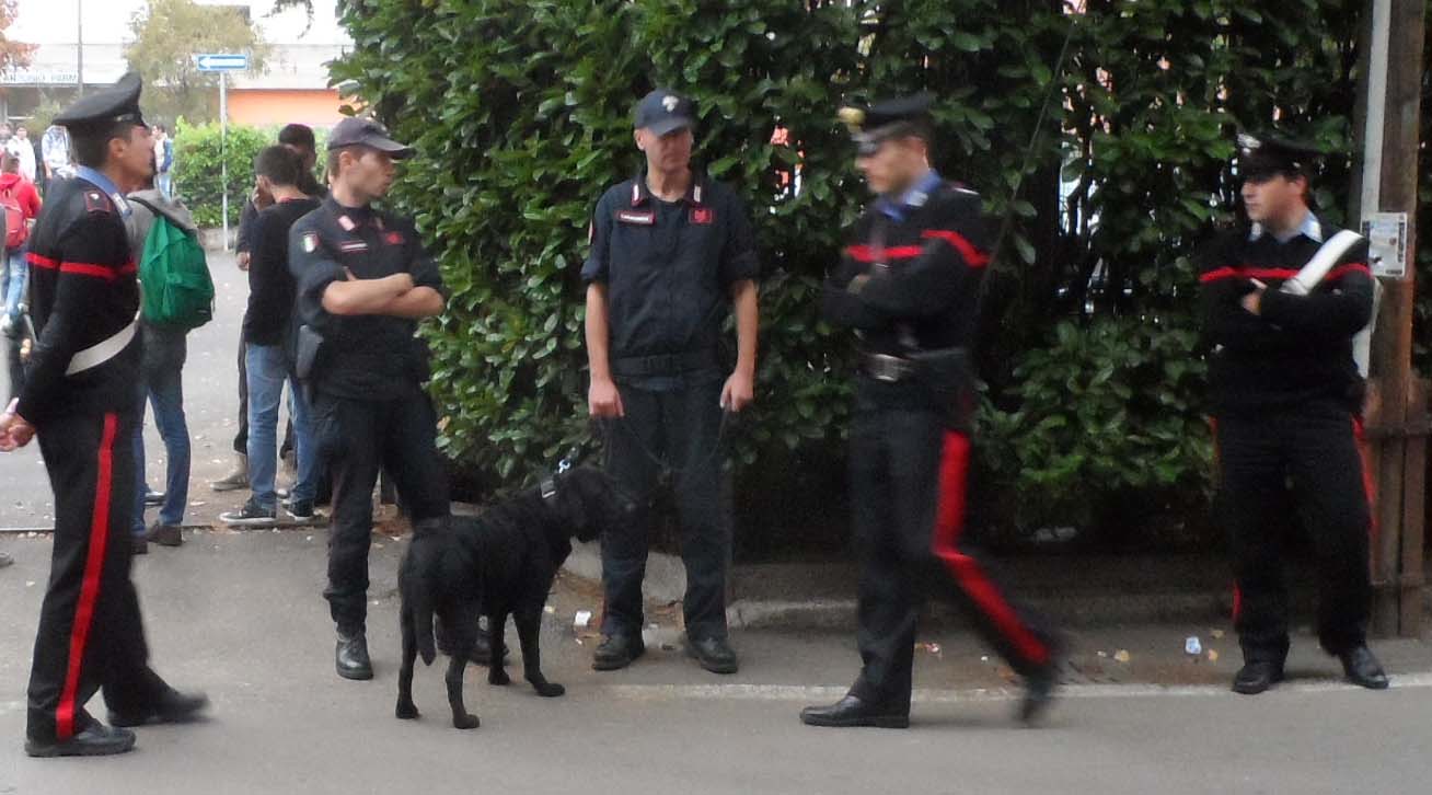 I carabinieri, con l’aiuto del cane Balto, trovano la cocaina nascosta nelle scatole delle caramelle