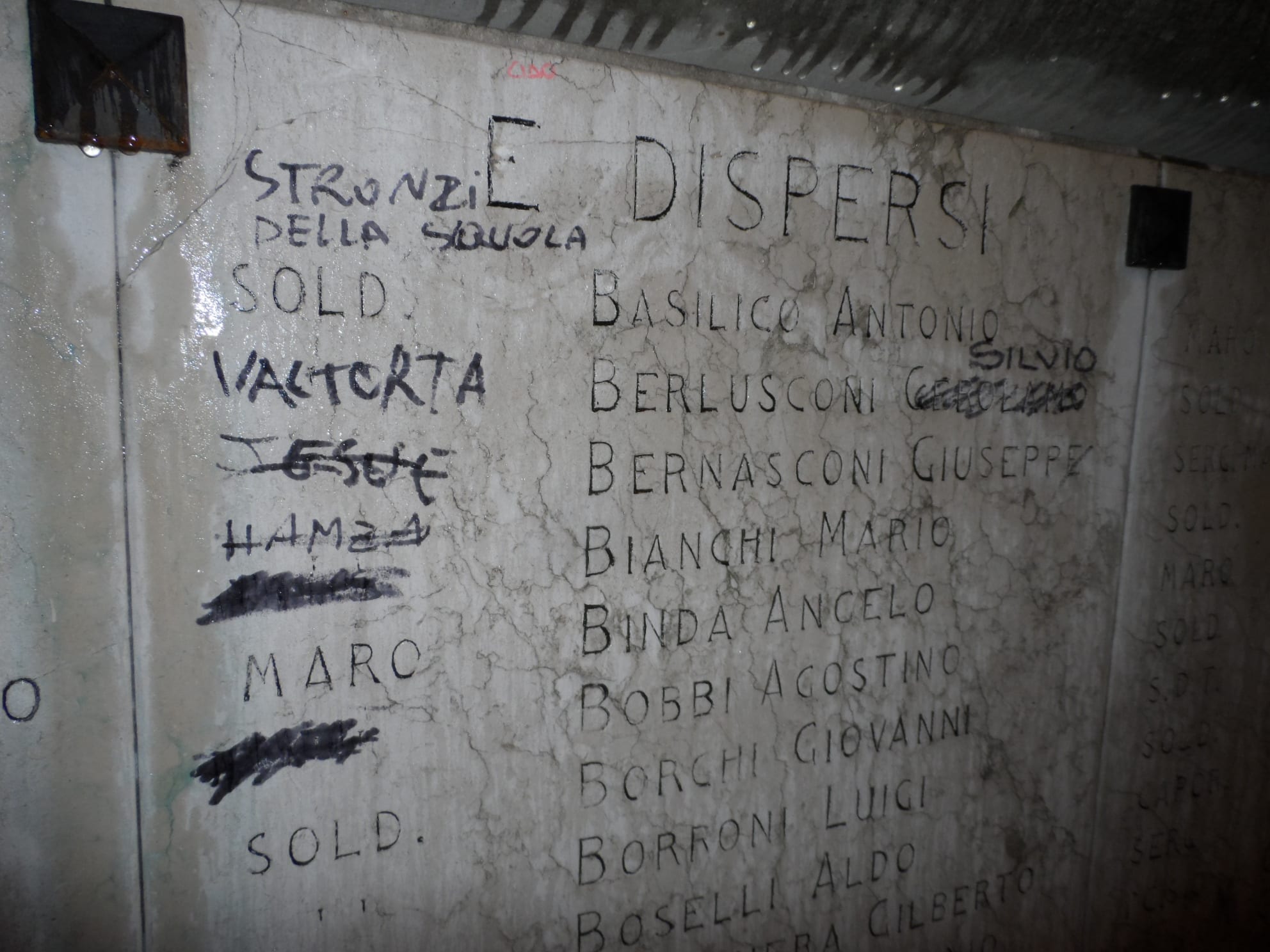 Parolacce e graffiti sul monumento ai caduti