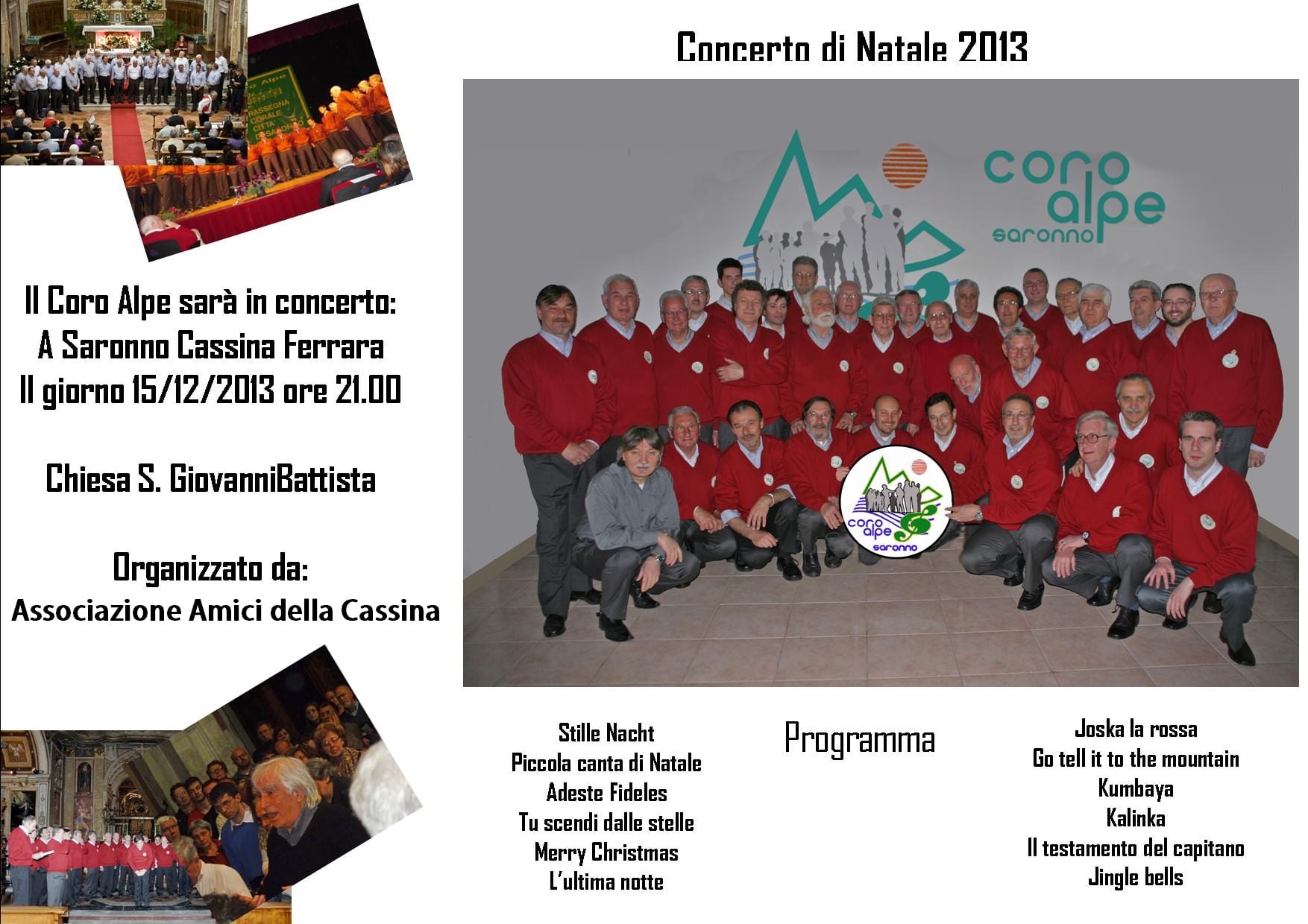Coro Alpe: concerto di Natale a Cassina Ferrara