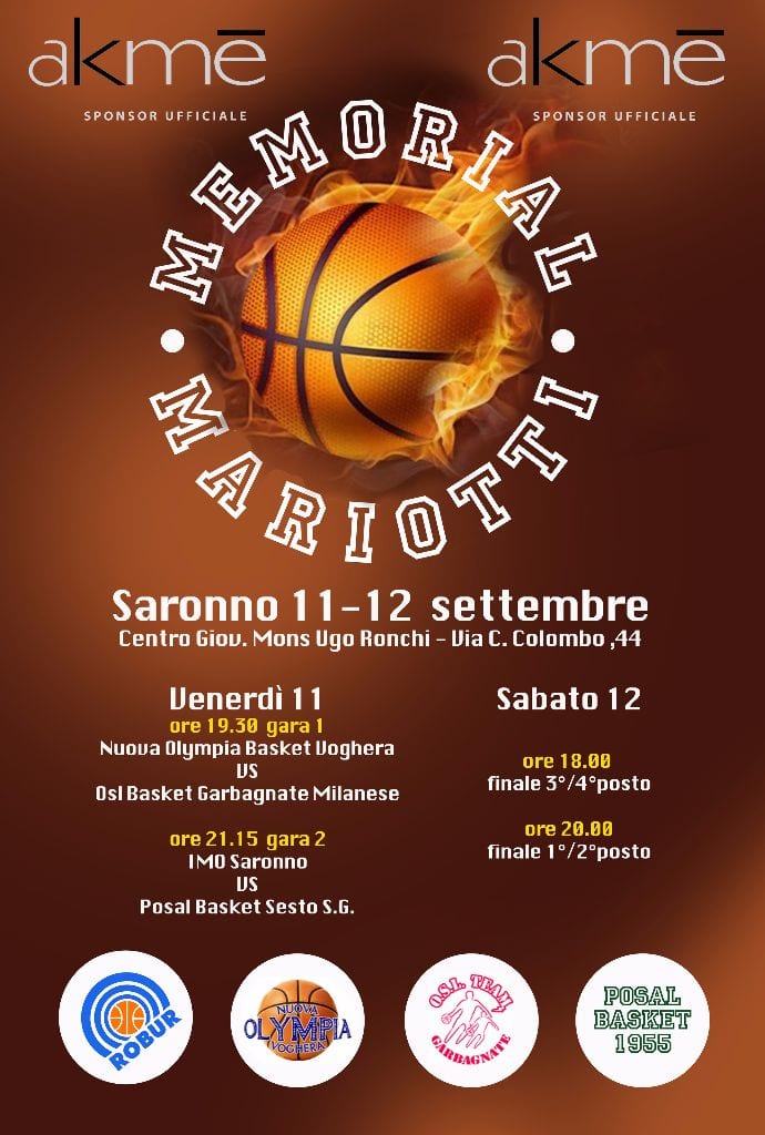 Basket: al Palaronchi la Imo Saronno si mette alla prova nel trofeo Mariotti
