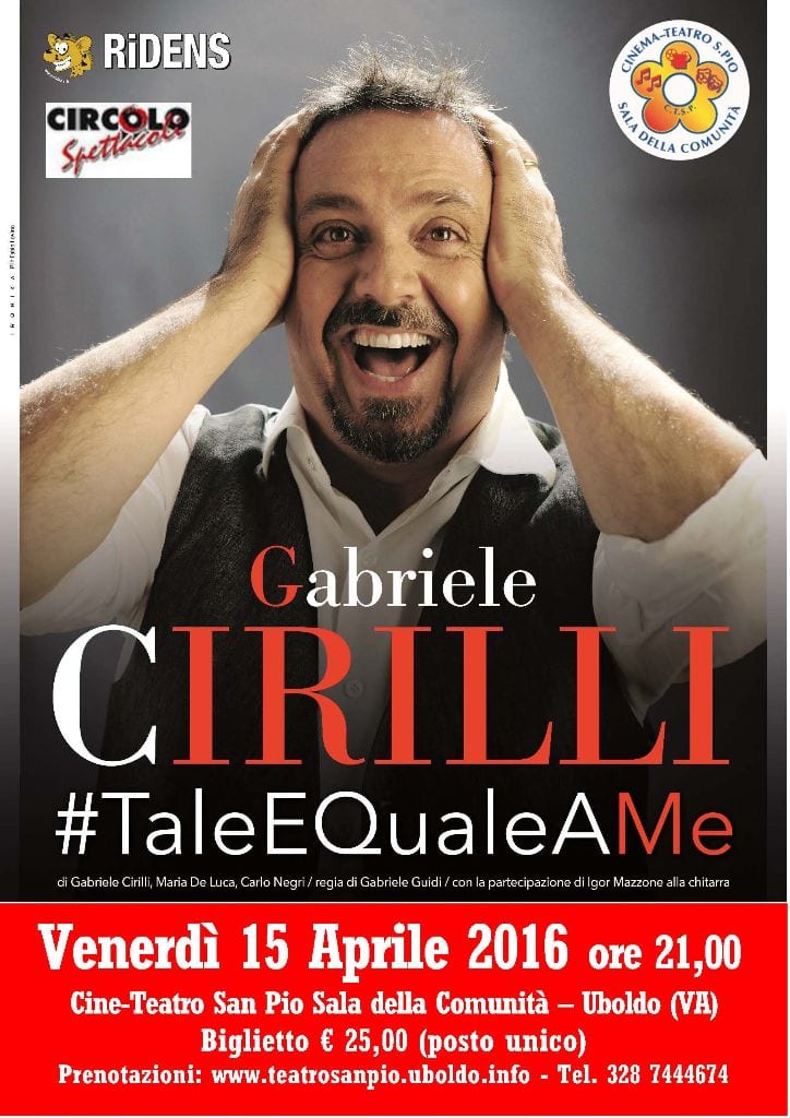 Al teatro di Uboldo Gabriele Cirilli: aperte le prenotazioni