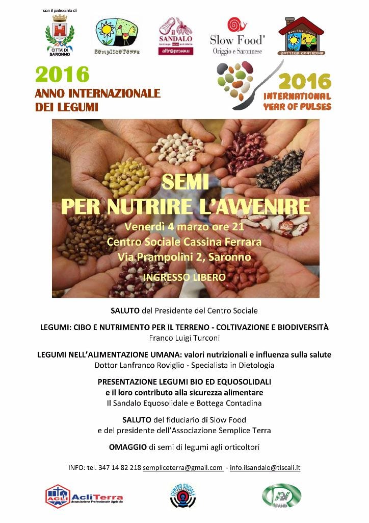 Anno internazionale dei legumi: oggi convegno in Cassina