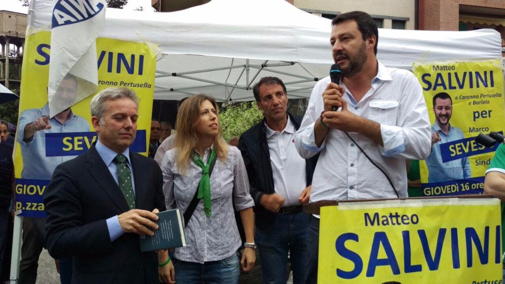Elezioni, arrivano i big: Salvini della Lega a Saronno