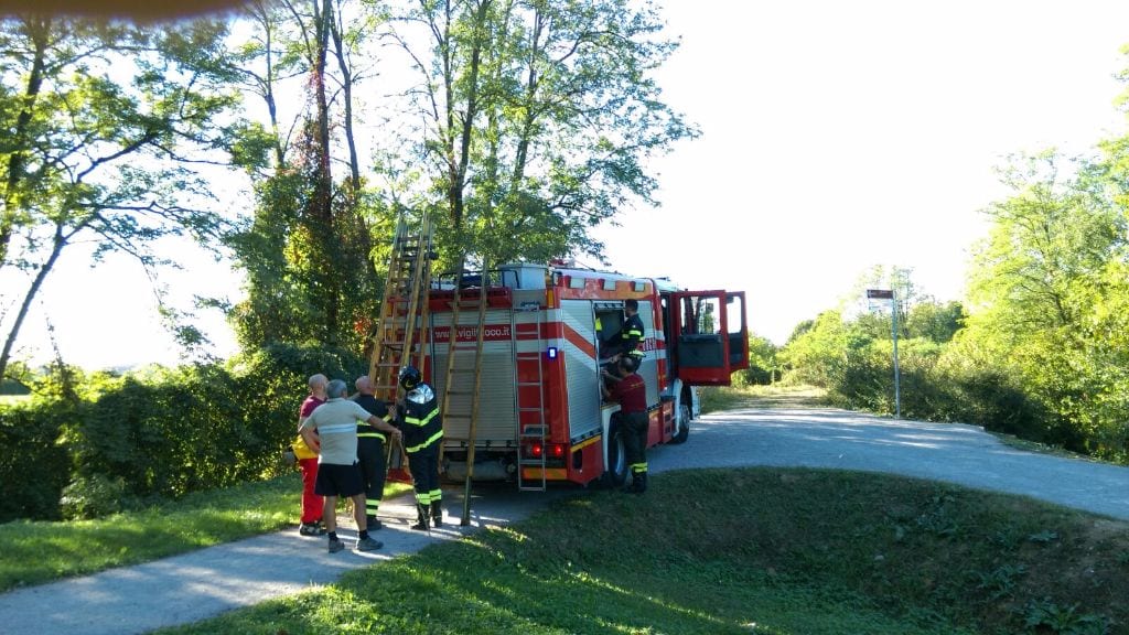 Incendio nelle Groane, lo spengono i pompieri di Saronno e Lazzate