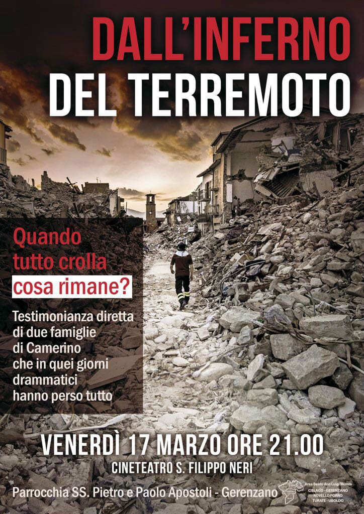 Gerenzano, al san Filippo Neri il racconto del terremoto