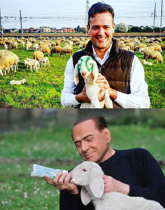 Pasqua con l’agnellino: Berlusconi “copia” Dante Cattaneo