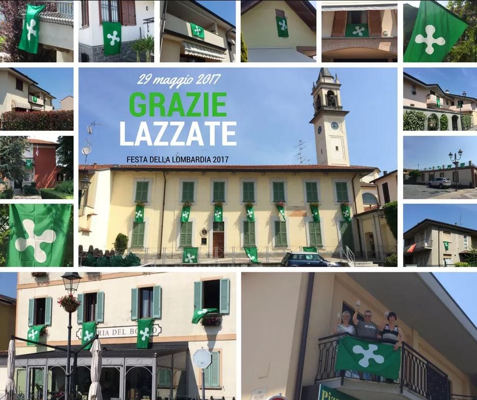 Festa della Lombardia, Lazzate si riempie di bandiere con la rosa camuna