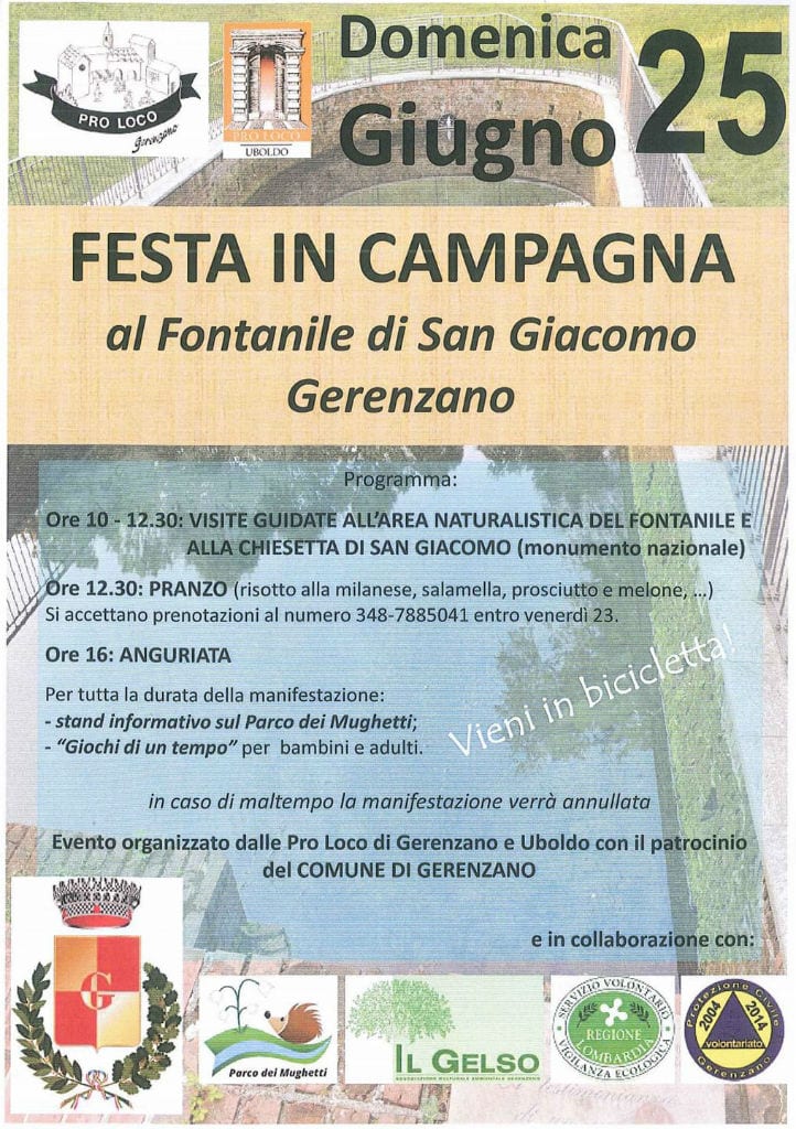 Gerenzano, festa in campagna al Fontanile