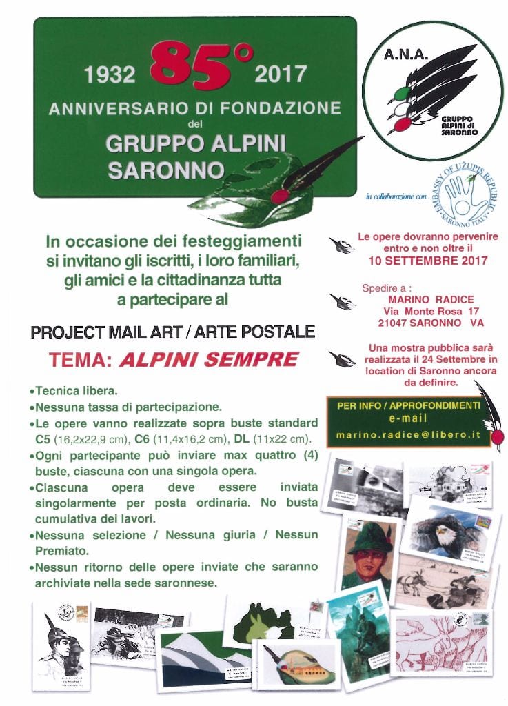 Mail art “alpine” per gli 85 anni della sezione di Saronno