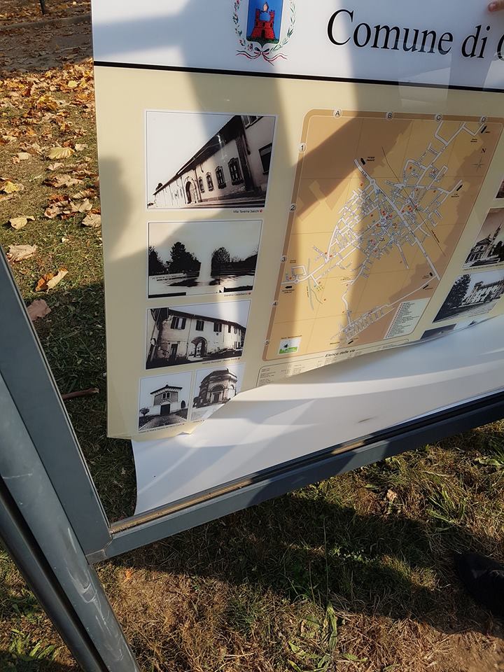 Cislago, vandalizzato il pannello con le foto storiche del Comune