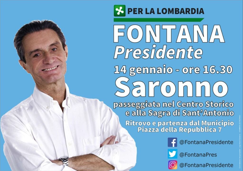 Elezioni regionali: passeggiata di Fontana a Saronno