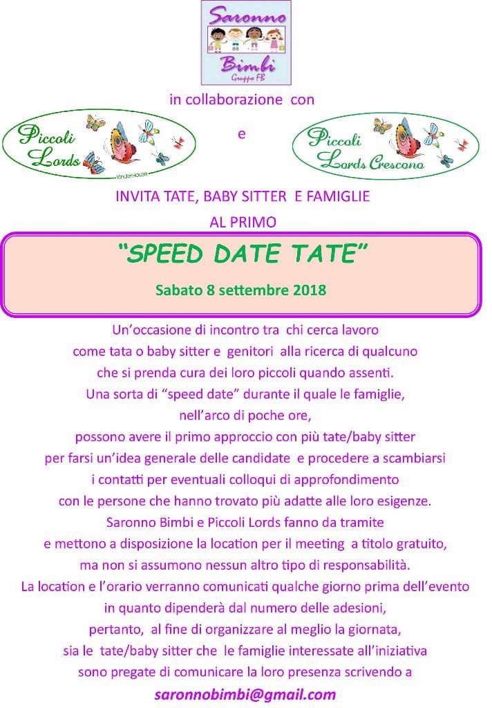 Ecco lo “Speed date” per tate e baby sitter