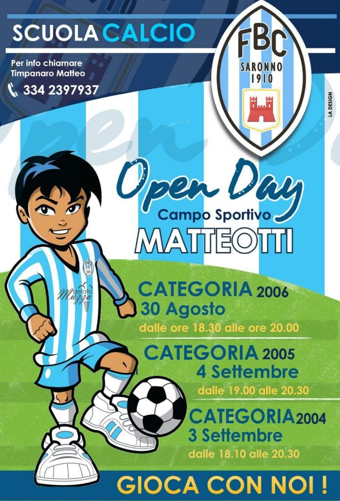 Calcio Fbc Saronno: tutti gli “Open day” del settore giovanile