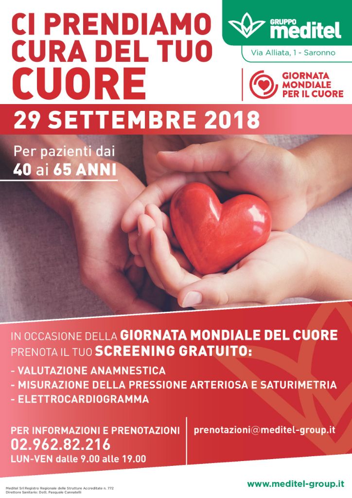Giornata mondiale del cuore: screening gratuito con Ecg alla Meditel