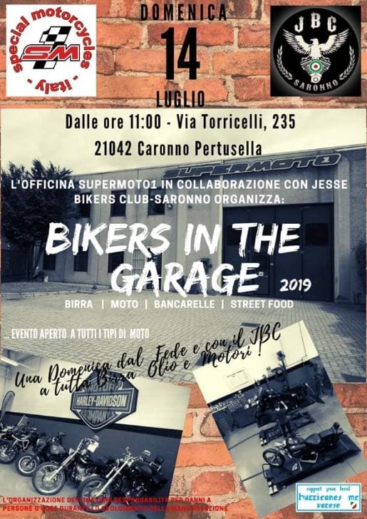 Moto e street food: domenica a Caronno c’è Bikers in garage
