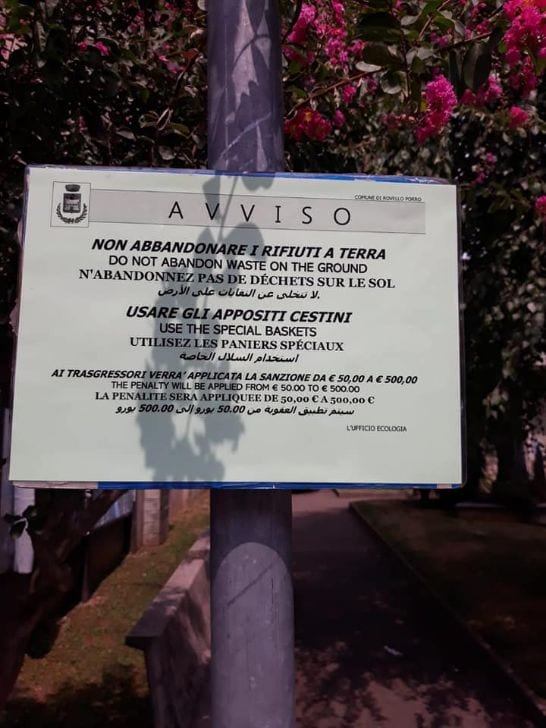 Rovello Porro, contro gli sporcaccioni i cartelli multilingue