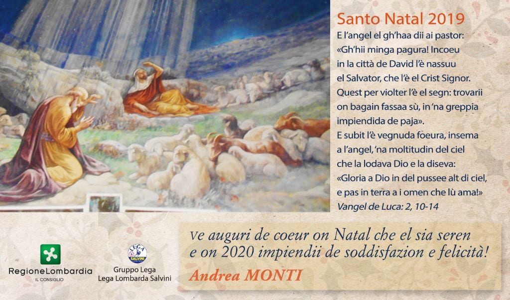 Andrea Monti (Lega), auguri di Natale in lombardo: “Valorizzare la lingua locale, patrimonio da salvaguardare”