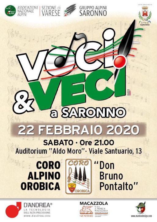“Voci e veci a Saronno”: sabato sera alpino all’Aldo Moro