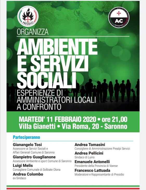 Antonelli, Pellicini, Tomasini con Guaglianone e Tosi: convegno a Saronno su Ambiente e Servizi sociali