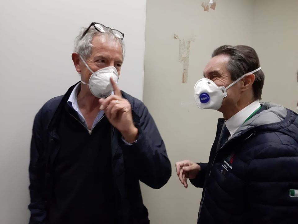 Coronavirus: sopralluogo di Fontana e Bertolaso in Fiera per il nuovo ospedale