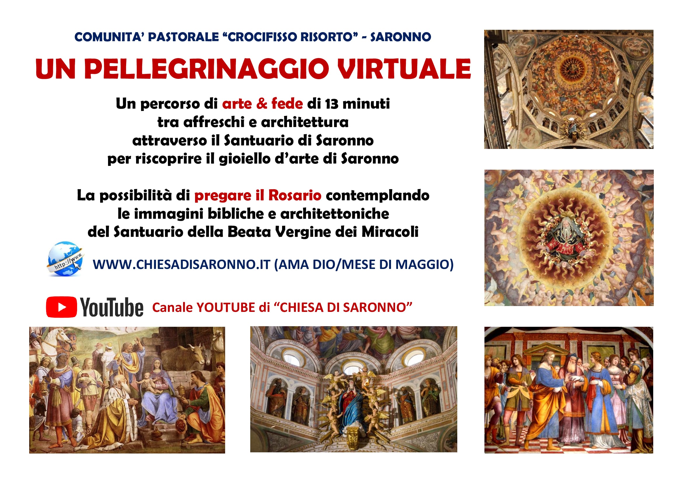 Saronno, su Youtube il pellegrinaggio virtuale del Santuario della Beata Vergine dei Miracoli