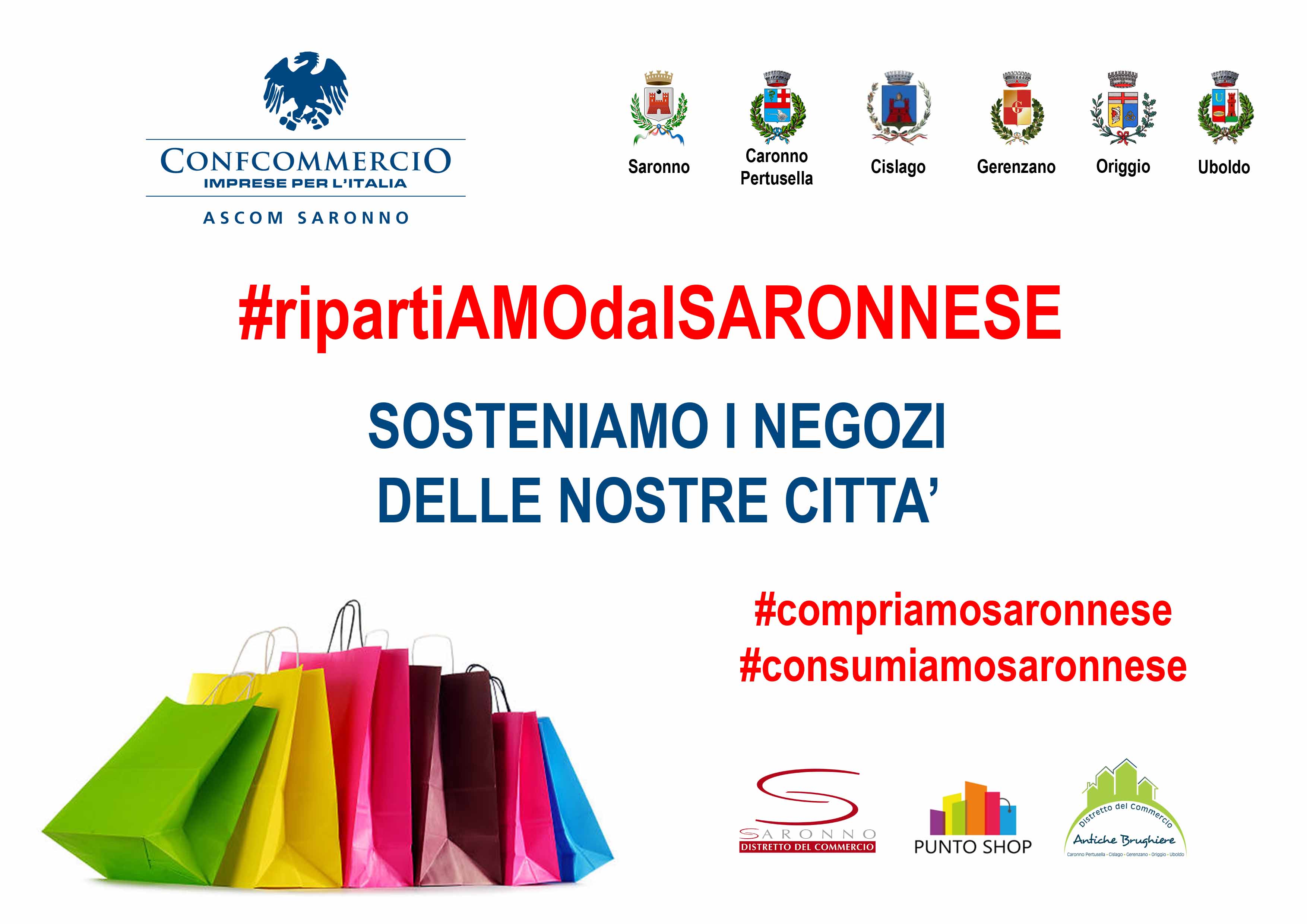 Ascom lancia campagna a sostegno dei negozi del Saronnese