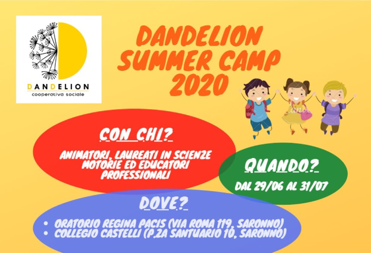 Dandelion summer camp: ecco la proposta attiva dal 29 giugno alla Regina Pacis