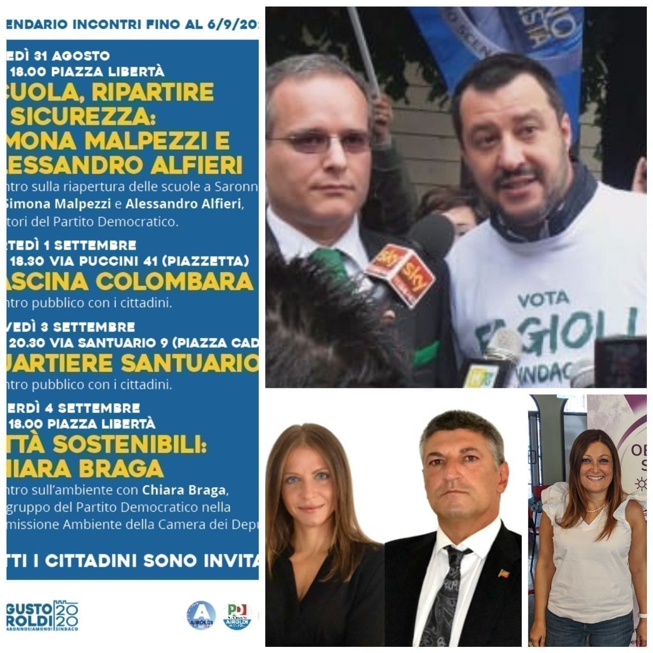 Countdown elettorale: -23 al voto Ciceroni parla di scuola, Airoldi pronto per la piazza, vip della Lega in arrivo con Salvini