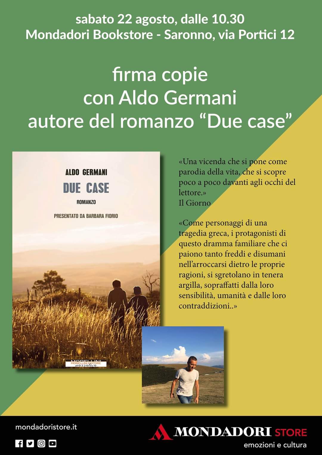 Aldo Germani per un “firma copie” in Mondadori