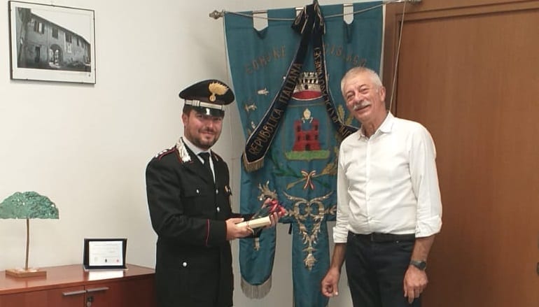 Cislago, il sindaco Cartabia saluta il capitano Laghezza