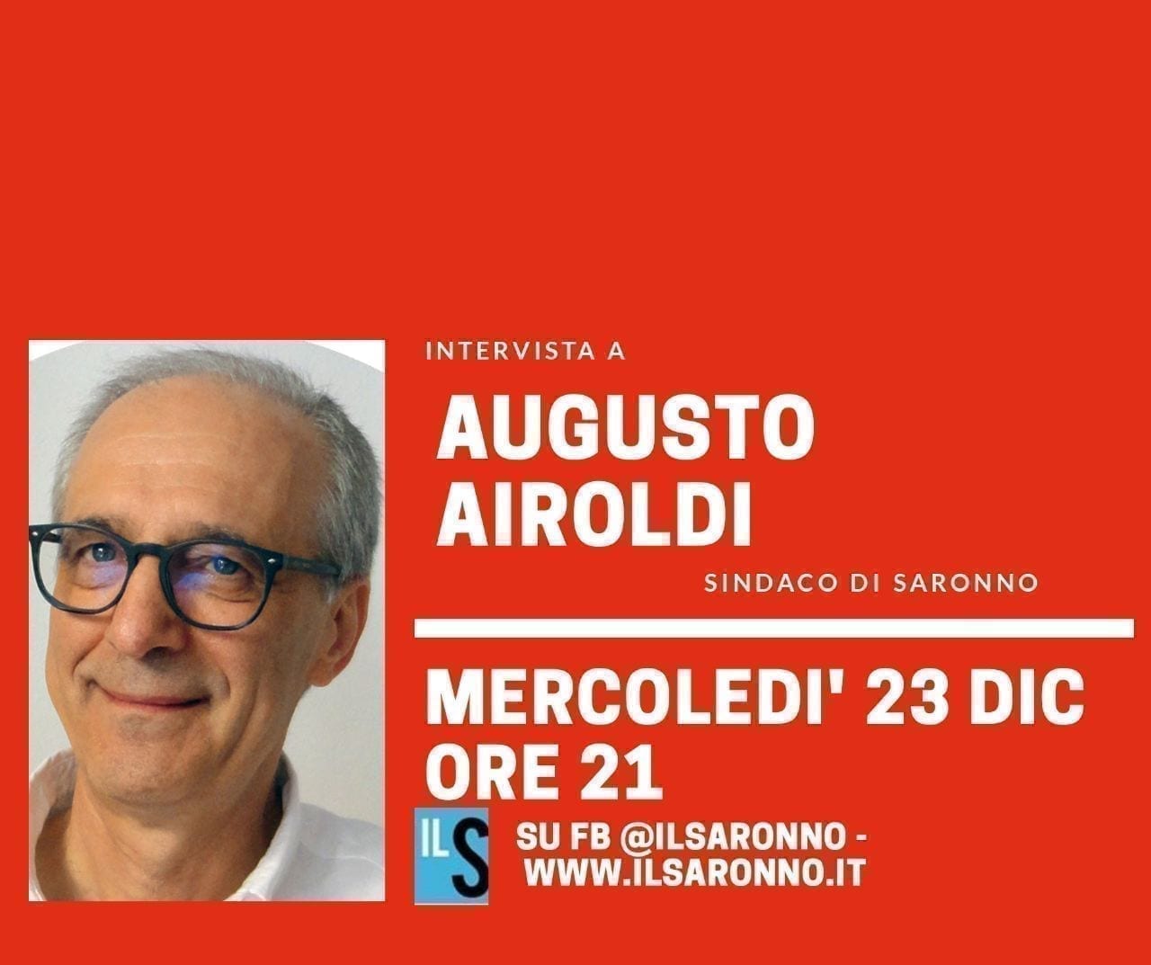 Saronno, intervista di fine anno al sindaco Airoldi: live alle 21