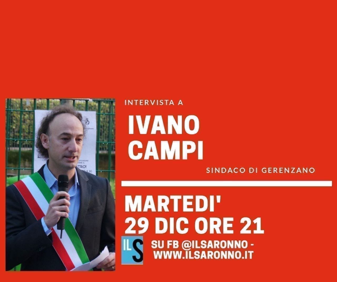Gerenzano, intervista di fine anno al sindaco Campi: stasera alle 21
