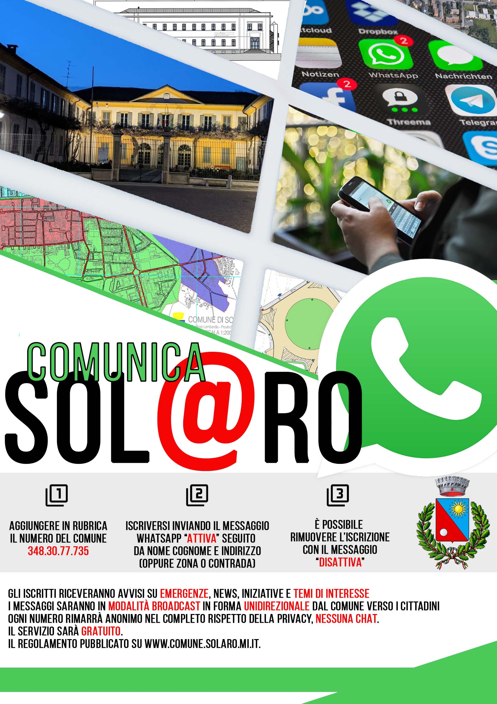 Solaro@informa supera quota mille iscritti su Whatsapp