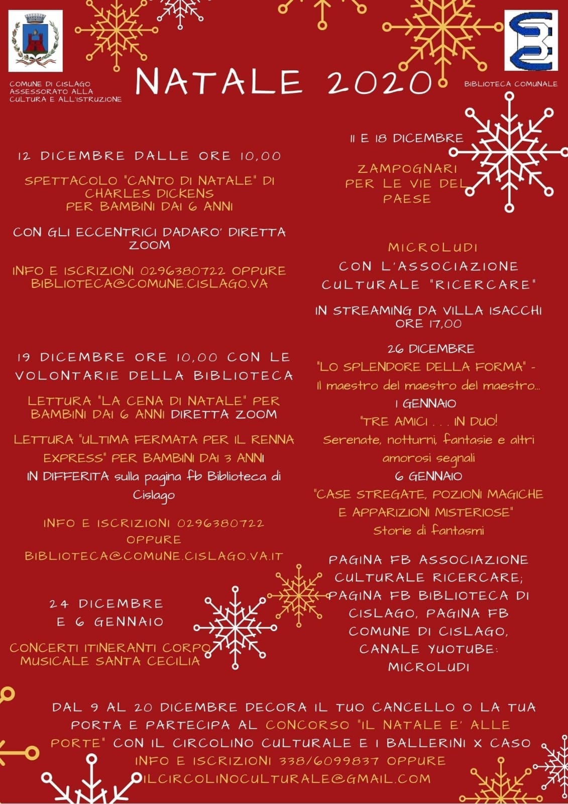 “Il Natale è”, a Cislago concorsi ed eventi online per il Natale