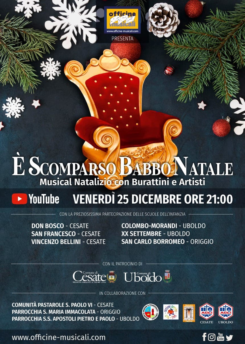Uboldo, “E’ scomparso Babbo Natale”: un musical di Officine Musicali