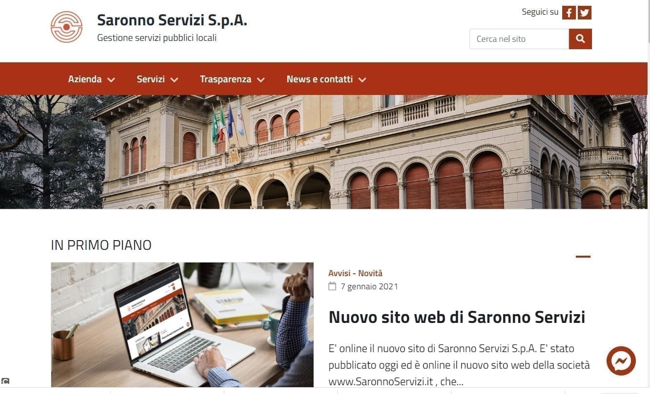 Nuovo sito per Saronno Servizi: più friendly e funzionale (e con lo spazio per Ceriano, Caronno e Misinto)