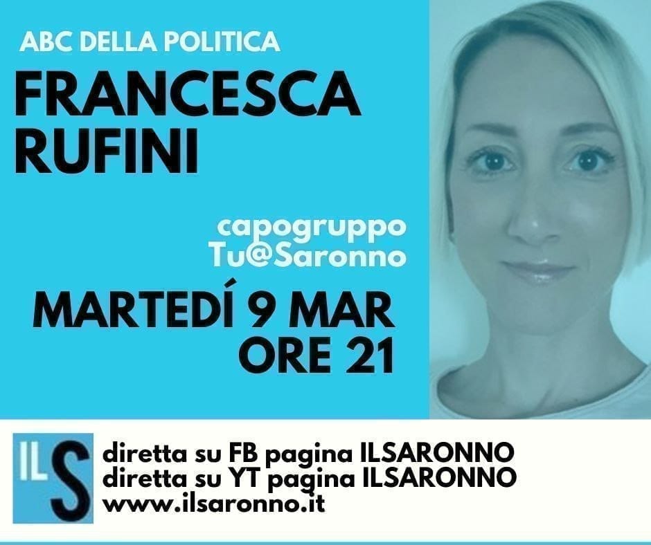 Francesca Rufini, capogruppo di Tu@Saronno protagonista all’Abc: stasera live alle 21