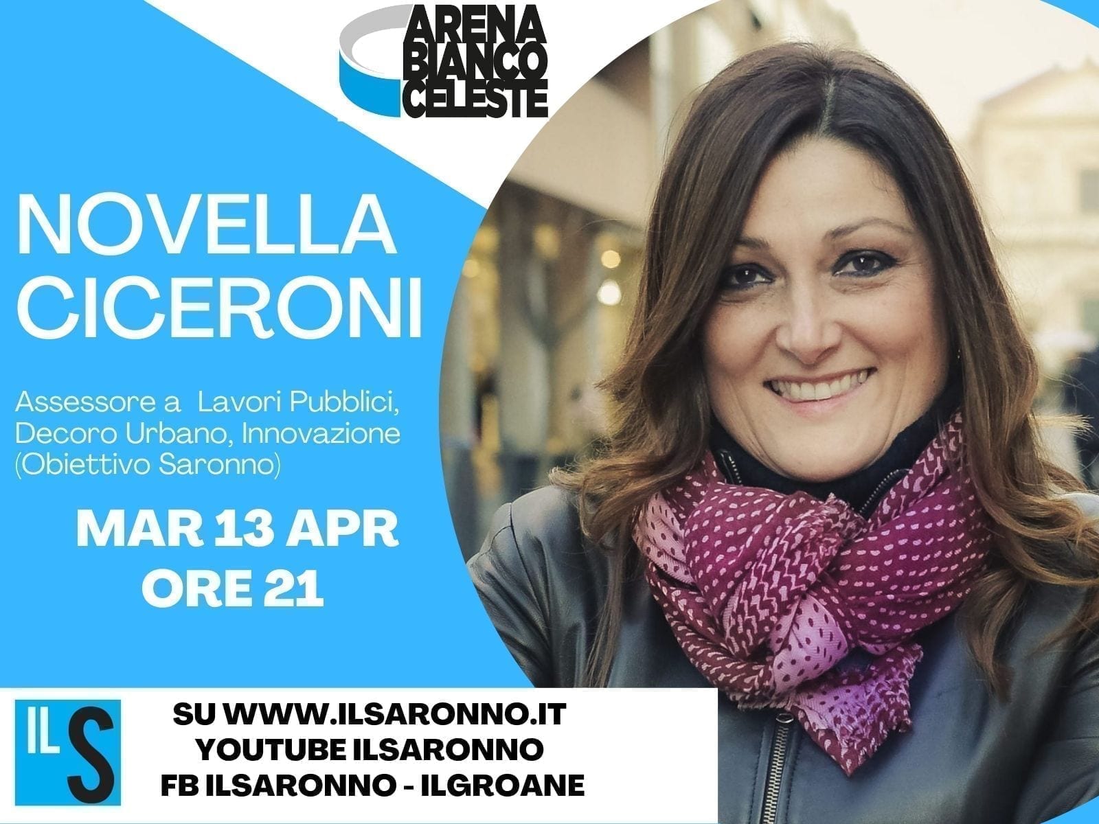 L’assessore Novella Ciceroni (Obiettivo Saronno) protagonista all’Abc: stasera live alle 21