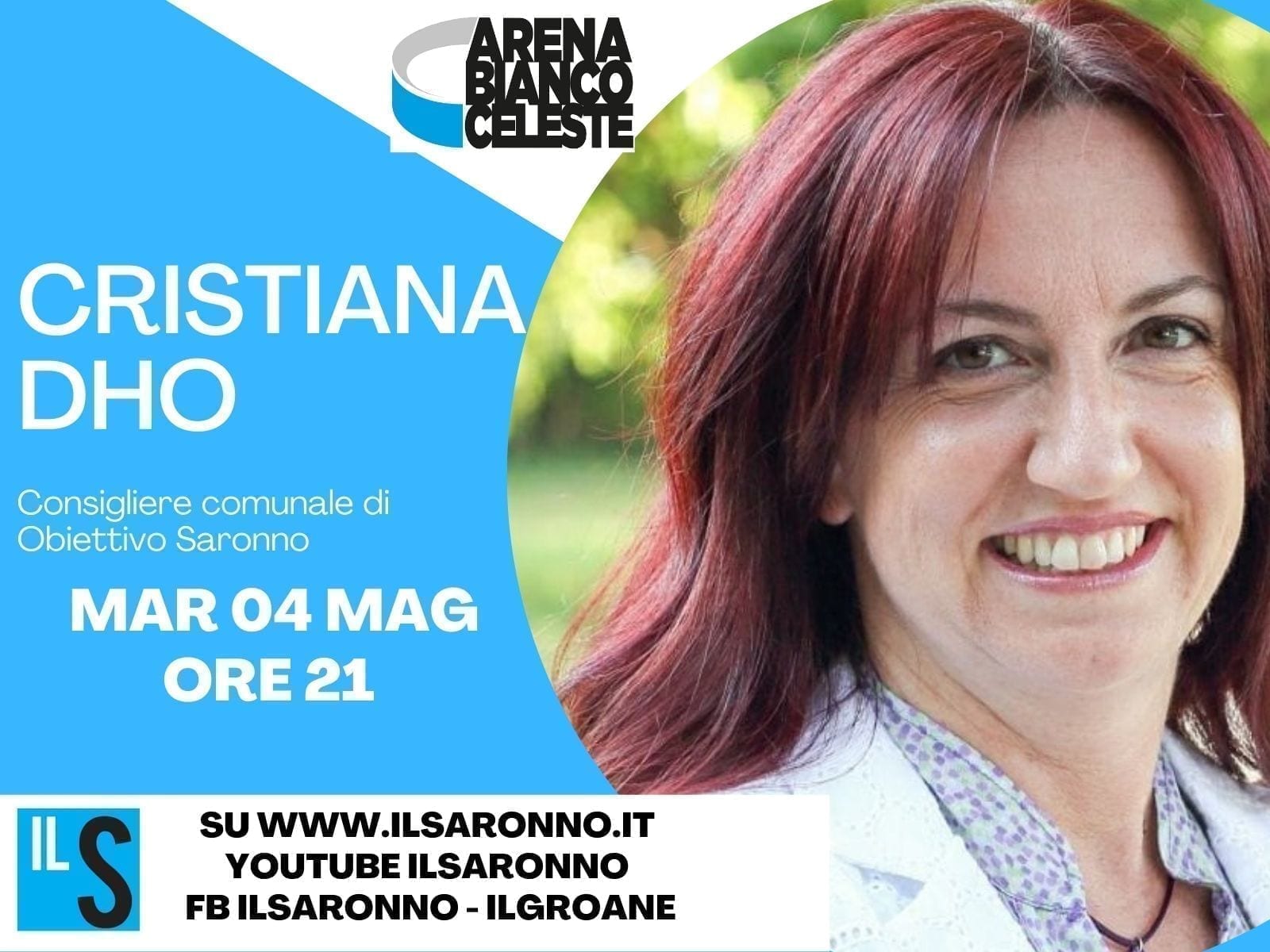 Cristiana Dho (Obiettivo Saronno) all’Arenabiancoceleste: in diretta alle 21