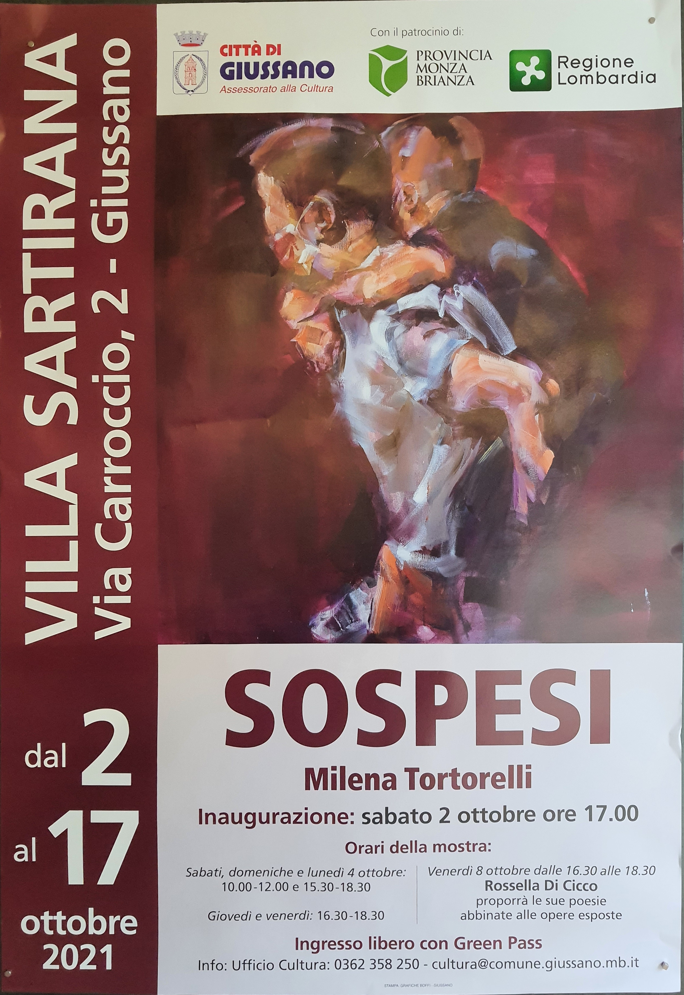 La pittrice saronnese Milena Tortorelli racconta il Covid nella mostra “Sospesi”