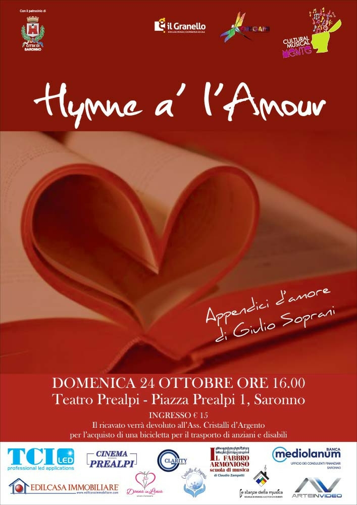 Saronno: si celebra amore e poesia con l’evento “Hymne a’ l’Amour”