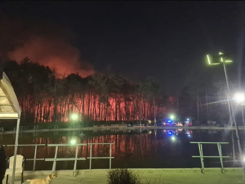 Incendio parco Groane: le fiamme divorano il bosco davanti al laghetto tra Cogliate e Barlassina