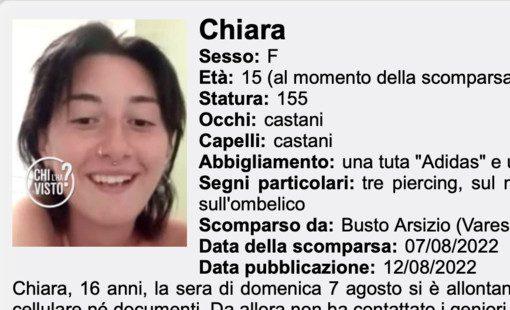 “Chi l’ha visto?” lancia l’appello per la 15enne Chiara vista l’ultima volta a Busto Arsizio