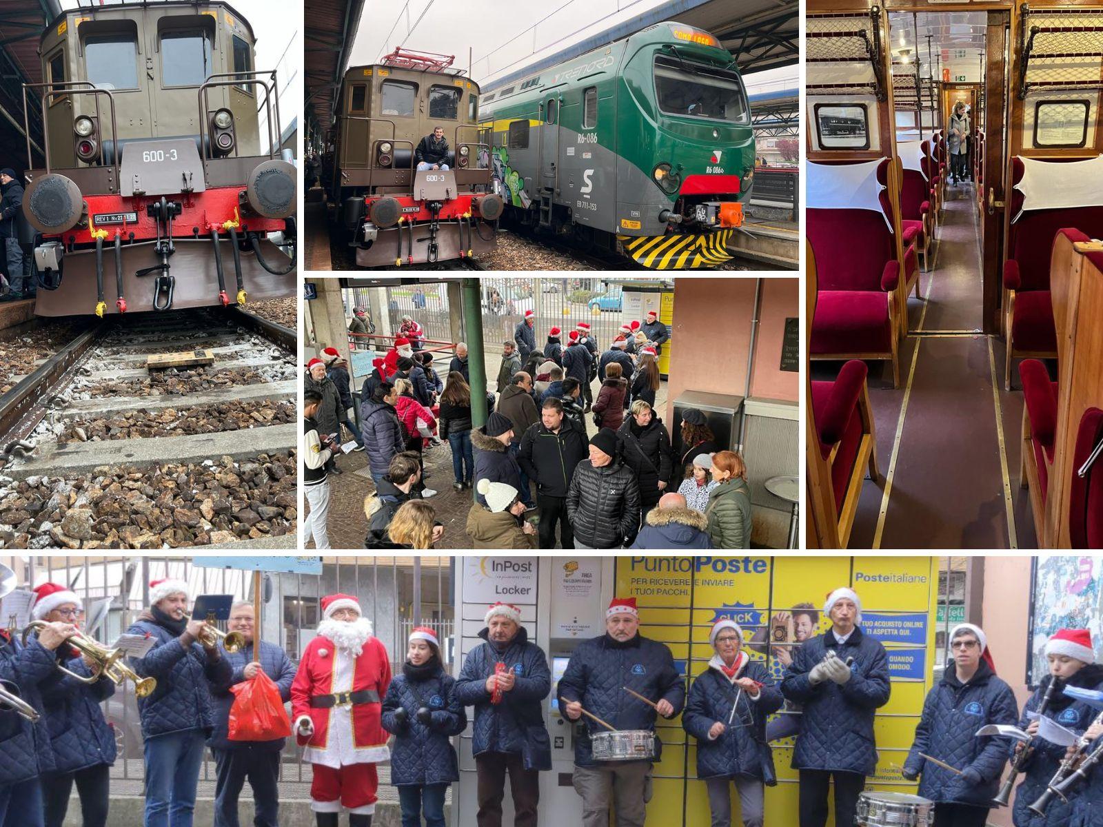 Saronno, la strenna di Natale in stazione con il treno storico