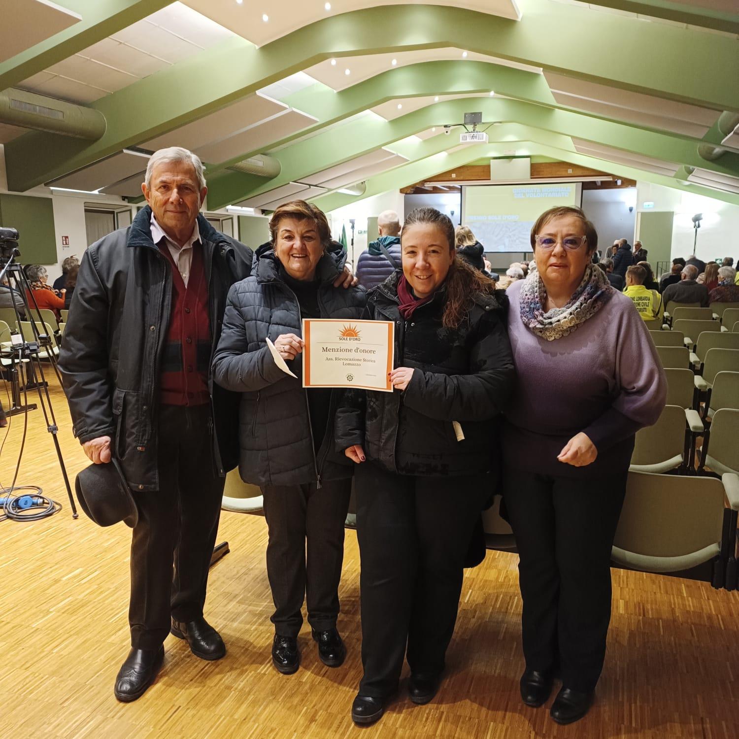 Lomazzo: Premio Sole per l’Associazione rievocazione storica