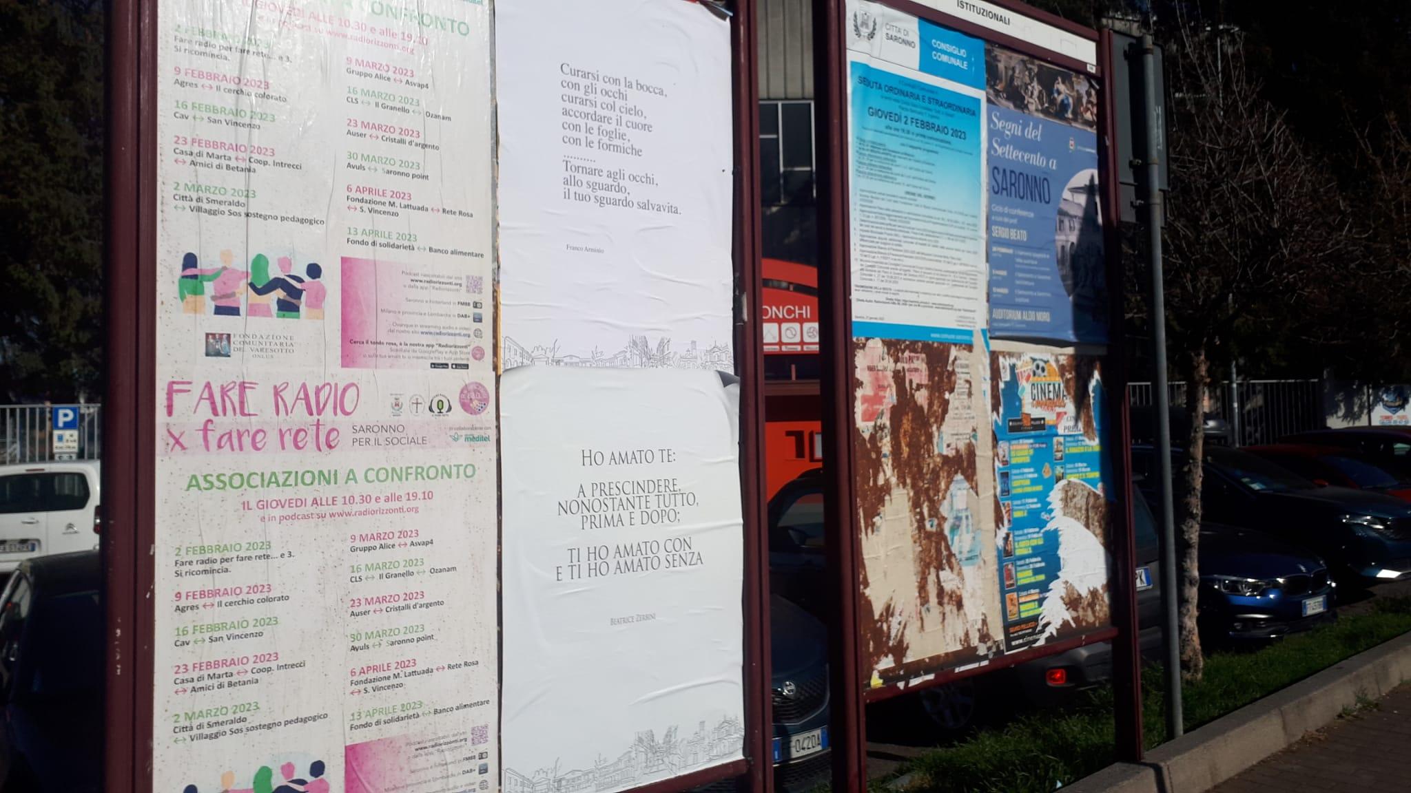 Festival della Poesia, cartelloni diVersi per le strade di Saronno