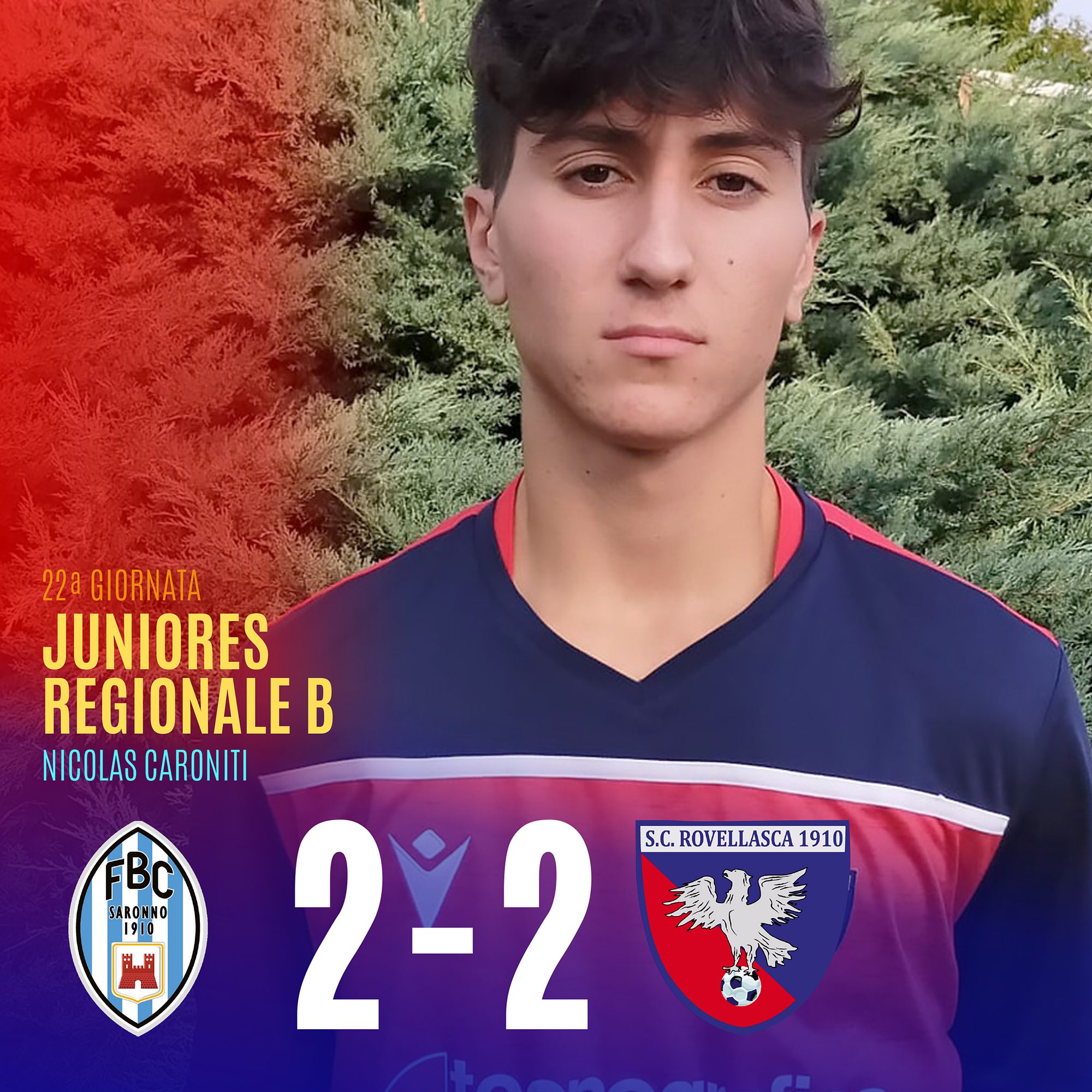 Calcio juniores: Rovellasca ferma il Saronno. Lomazzo corsara, pari Sc United e Gerenzanese