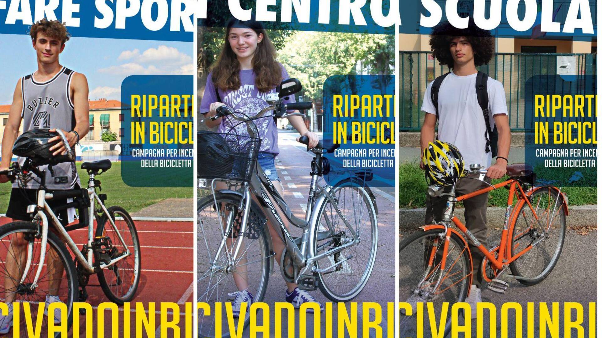 Saronno, #civadoinbici campagna di affissioni Fiab per sensibilizzare ragazzi e genitori ad usare la bici