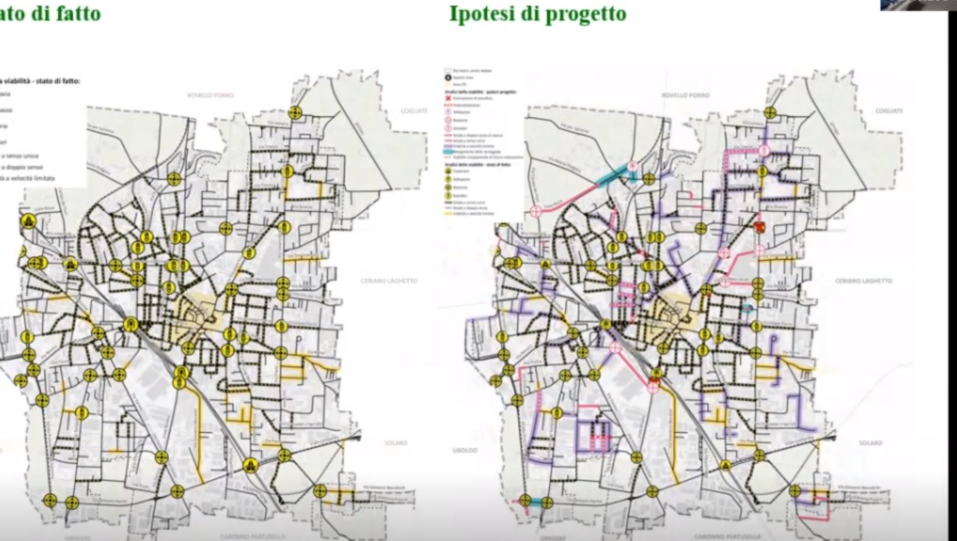 Saronno, presentazione per il Pgtu in commissione: nuove strade e sensi di circolazione. Proposte per sosta, ciclabili, trasporto pubblico e contro i sinistri